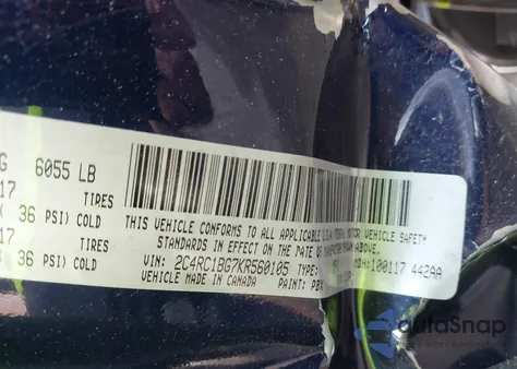 2019 Chrysler Pacifica Touring L из США, поврежденный, VIN 2C4RC1BG7KR560105